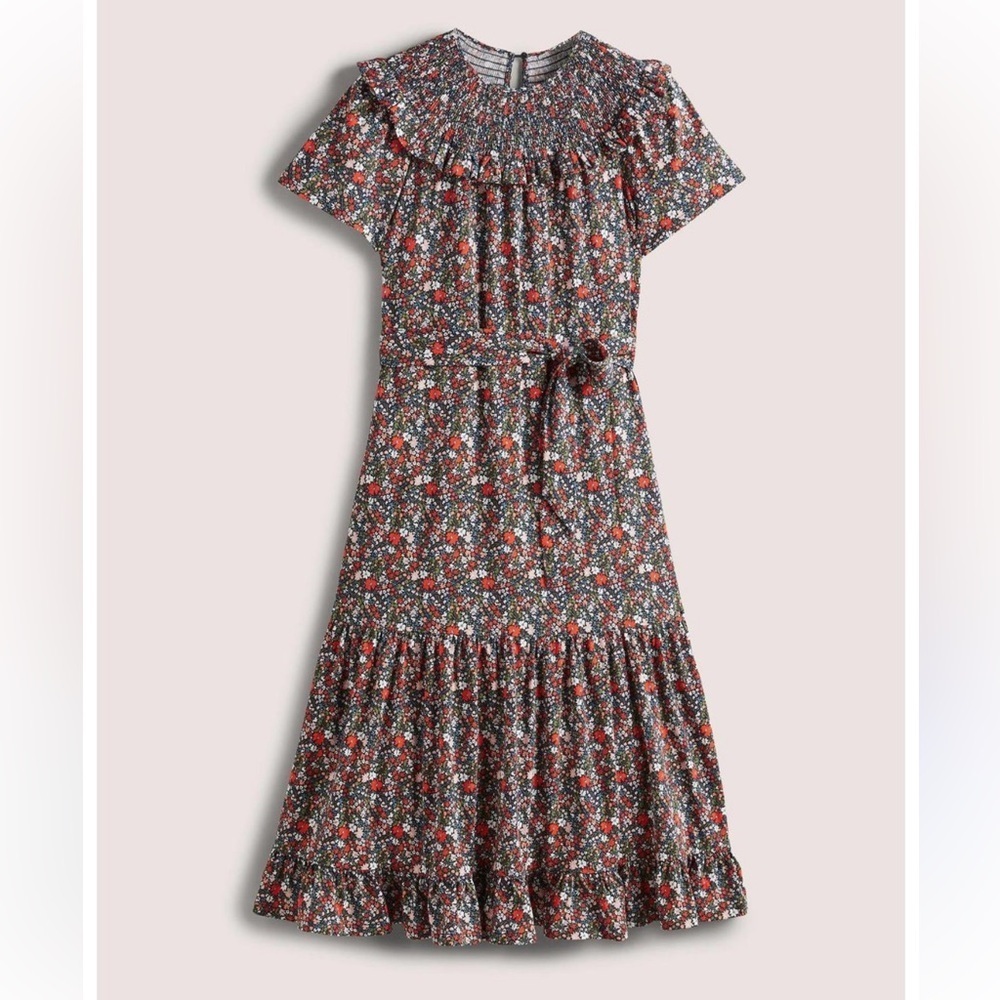 Boden Yoke Detail Floral MIDI Dress